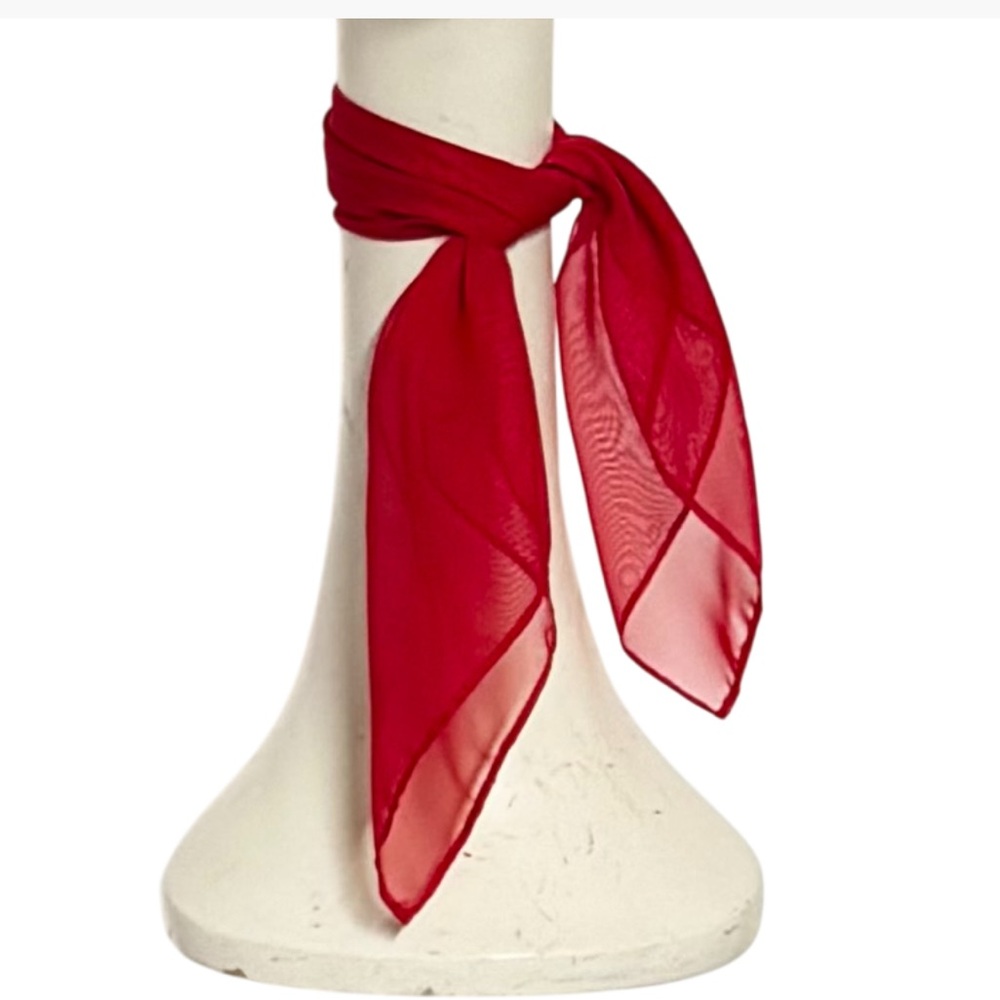 Red Chiffon Neck Scarf